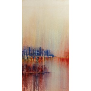 Irtiza Kazmi, 14 x 30 inches, Acrylics on Canvas, Landscape Painting, AC-IRTK-073